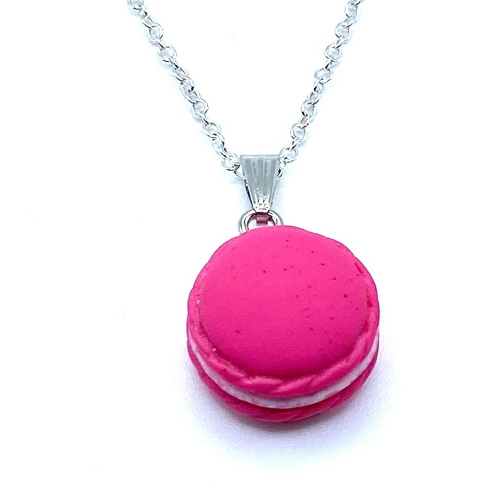 Pink French Macaron Necklace Cookie